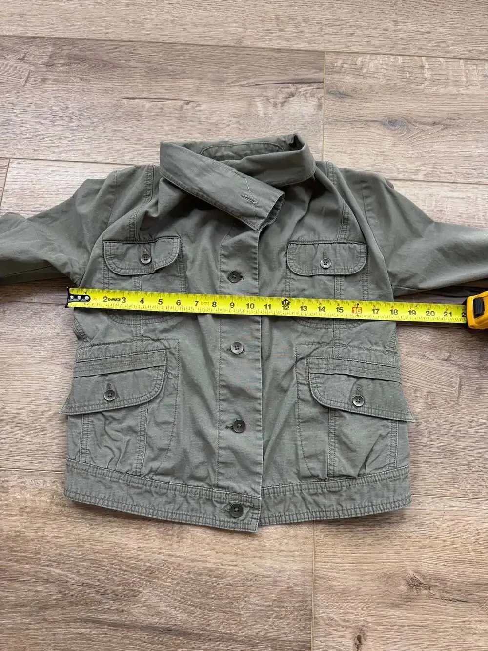 Eddie Bauer Ripstop Utility Jacket XS Olive Green Military Cargo Cotton Jacket